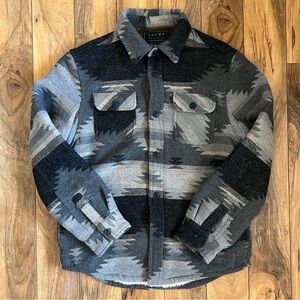 Jachs New York Wool Blend Patterned Shirt Jacket